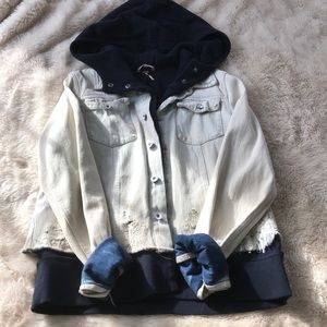 Free People Jean Jacket with Sweatshirt Lining.